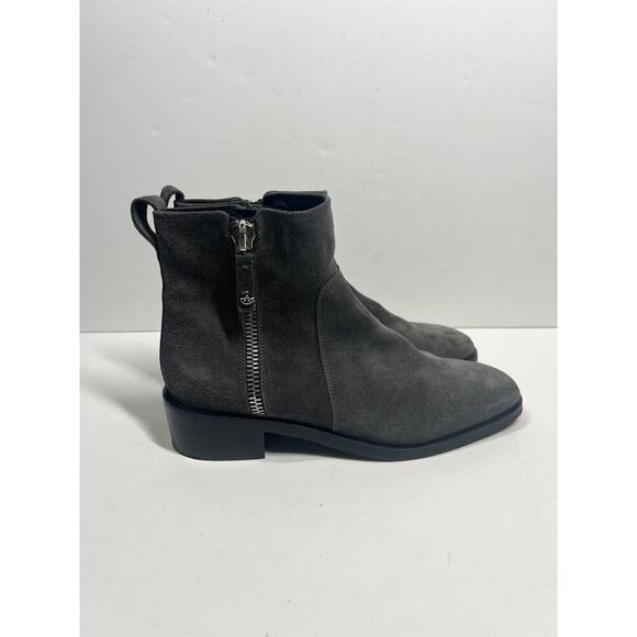 Aquatalia Colbie Suede Water Resistant Boots Size 9.5 Gray Side Zip Booties - Picture 1 of 7
